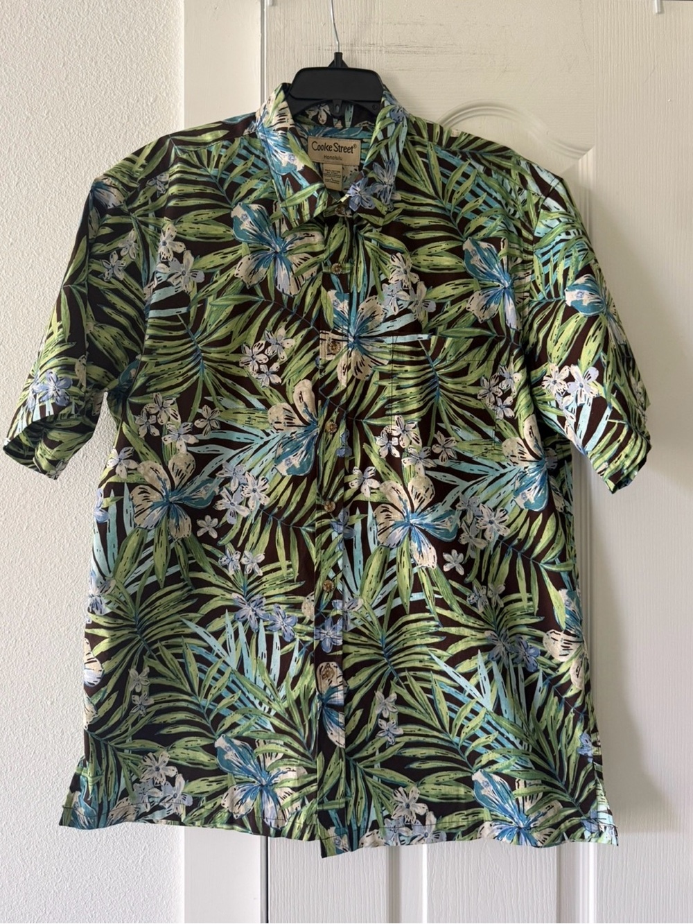 Cooke Street Honolulu Hawaiian Aloha Camp Shirt Men’s L 100% Cotton Tropical